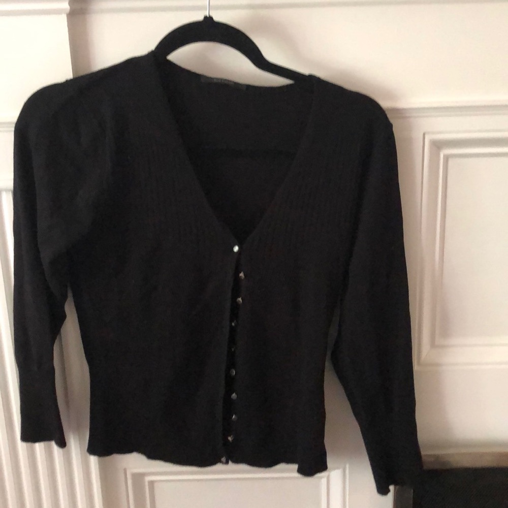 Black cardigan with beautiful shell buttons